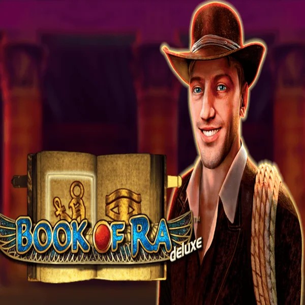 Book of Ra Deluxe slot logo by Novomatic at PiperSpin Casino